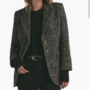 Favorite Daughter Black and Gray Textured Jacket